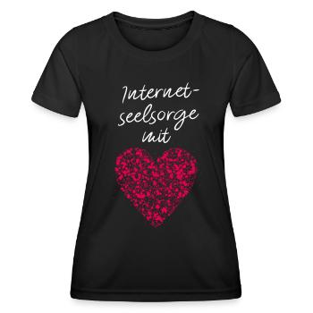 Internetseelsorge mit Herz Ehrenamtlich Psychologe - Frauen Funktions-T-Shirt - Schwarz - Vorne - AI Model Female 172 light (172cm)