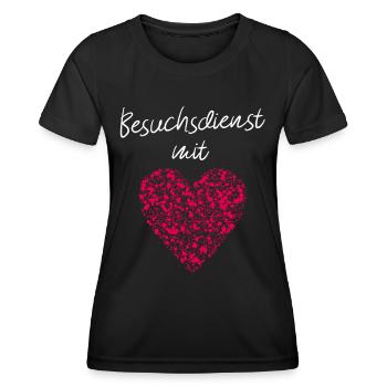 Besuchsdienst mit Herz Altersheim Pflegebedürftig - Frauen Funktions-T-Shirt - Schwarz - Vorne - AI Model Female 172 light (172cm)