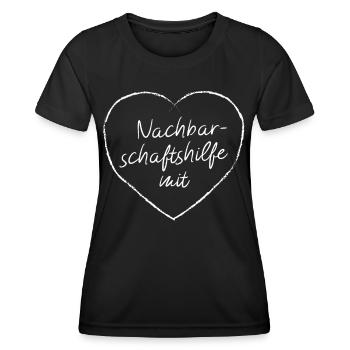 Nachbarschaftshilfe mit Herz Nachbar Ehrenamtliche - Frauen Funktions-T-Shirt - Schwarz - Vorne - AI Model Female 172 light (172cm)