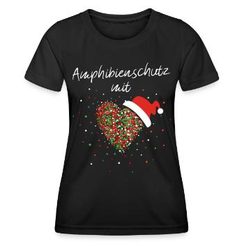 Amphibienschutz mit Herz Reptilien Nikolausmütze - Frauen Funktions-T-Shirt - Schwarz - Vorne - AI Model Female 172 light (172cm)