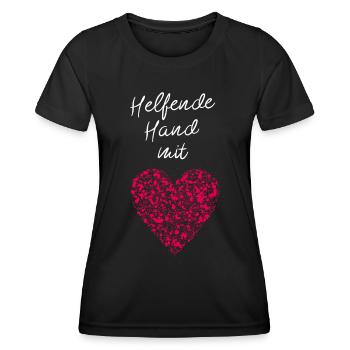 Helfende Hand mit Herz Ehrenamtlich Ehrenamt - Frauen Funktions-T-Shirt - Schwarz - Vorne - AI Model Female 172 light (172cm)