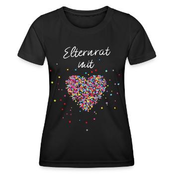 Elternrat mit Herz Ehrenamt Eltern Schule Klasse - Frauen Funktions-T-Shirt - Schwarz - Vorne - AI Model Female 172 light (172cm)