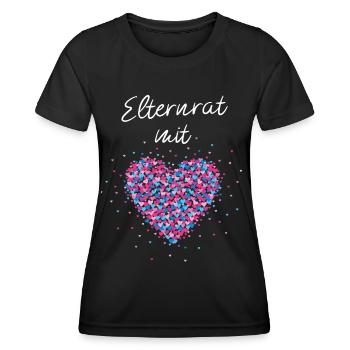 Elternrat mit Herz Elternsprechtag Schule Ehrenamt - Frauen Funktions-T-Shirt - Schwarz - Vorne - AI Model Female 172 light (172cm)