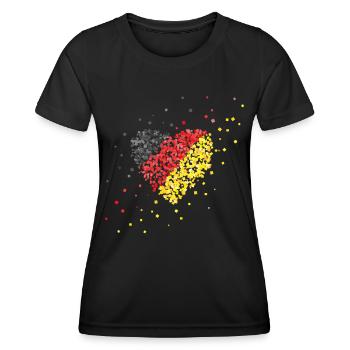 Deutschlandflagge Deutschlandfahne Deutschlandfan - Frauen Funktions-T-Shirt - Schwarz - Vorne - AI Model Female 172 light (172cm)