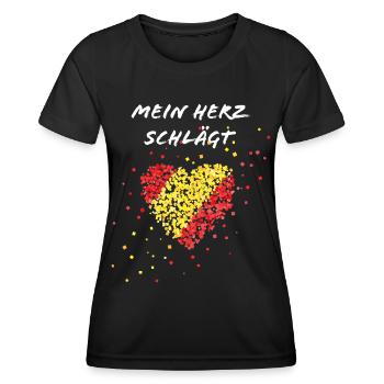 Drapeau espagnol battement de cœur Espagne Espagnol - T-shirt sport Femme - noir - Devant - AI Model Female 172 light (172cm)