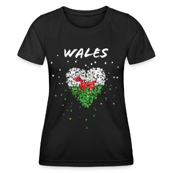 Wales Wales Flag Wales Flag Walesfan Flag - Women's Functional T-Shirt - black - Front - AI Model Female 172 light (172cm)