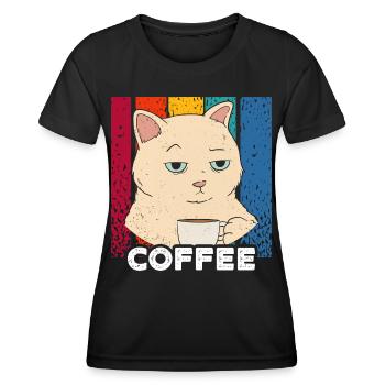 Morgenmuffel - Coffee - Frauen Funktions-T-Shirt - Schwarz - Vorne - AI Model Female 172 light (172cm)