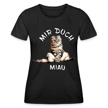 Katze – Mir doch miau - Frauen Funktions-T-Shirt - Schwarz - Vorne - AI Model Female 172 light (172cm)