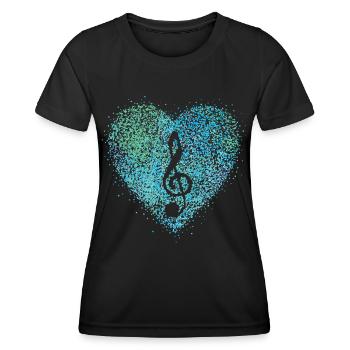 Violinschlüssel Sopran Sängerin Violine Orchester - Frauen Funktions-T-Shirt - Schwarz - Vorne - AI Model Female 172 light (172cm)