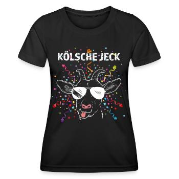 Kölsche Jeck Karneval Fasching Konfetti Colonia - Frauen Funktions-T-Shirt - Schwarz - Vorne - AI Model Female 172 light (172cm)