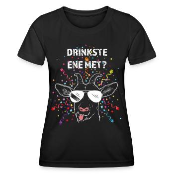 Drinkste ene met Echte Kölnerin Kölner Karneval - Frauen Funktions-T-Shirt - Schwarz - Vorne - AI Model Female 172 light (172cm)
