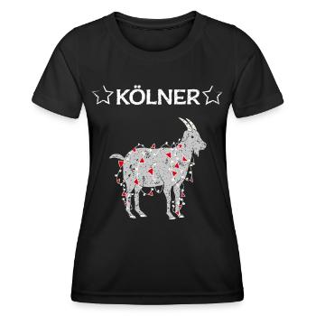 Echter Kölner Köln Colonia Fußballfan Karnevalfan - Frauen Funktions-T-Shirt - Schwarz - Vorne - AI Model Female 172 light (172cm)