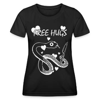 Câlins gratuits Constrictor Serpents venimeux - T-shirt sport Femme - noir - Devant - AI Model Female 172 light (172cm)