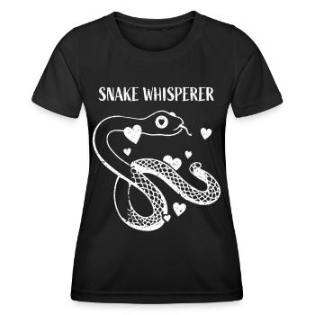 Snake Whisperer Schlangen Haustier Terrarium - Frauen Funktions-T-Shirt - Schwarz - Vorne - AI Model Female 172 light (172cm)