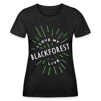 Village de la Forêt-Noire Pays Producteurs d’oeufs Amoureux de la nature - T-shirt sport Femme - noir - Devant - AI Model Female 172 light (172cm)