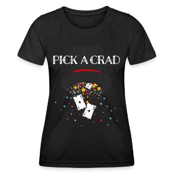 Choisissez une carte Carte Magie Tours de cartes Tours de magie - T-shirt sport Femme - noir - Devant - AI Model Female 172 light (172cm)