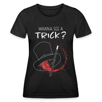 Bühnenmagier Zaubershow Hobbyzauberer Zauberei - Frauen Funktions-T-Shirt - Schwarz - Vorne - AI Model Female 172 light (172cm)