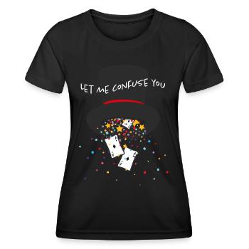 Illusionniste Magie Show Carte Magie Tours de Carte - T-shirt sport Femme - noir - Devant - AI Model Female 172 light (172cm)