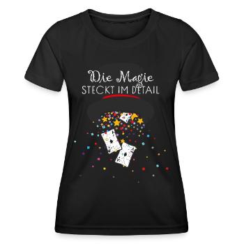 Magier Kartentricks Kartenmagie Kartenzauber Magie - Frauen Funktions-T-Shirt - Schwarz - Vorne - AI Model Female 172 light (172cm)