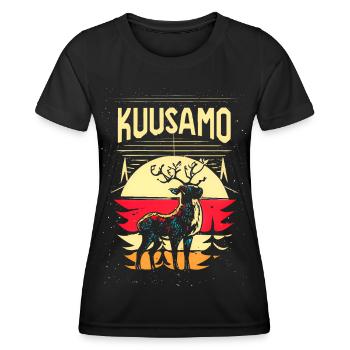 Kuusamo Finland Into The Wild #4 - Women's Functional T-Shirt - black - Front - AI Model Female 172 light (172cm)