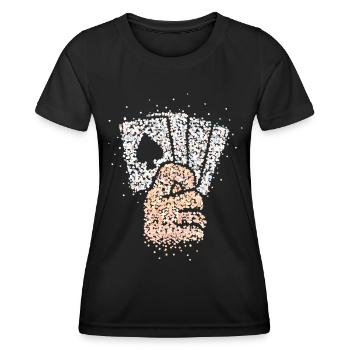 Tricksters, Tours de cartes, Magiciens de scène, Magiciens - T-shirt sport Femme - noir - Devant - AI Model Female 172 light (172cm)