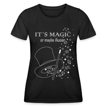 Illusionniste Coin Tricks Stage Magician Magicien Magie - T-shirt sport Femme - noir - Devant - AI Model Female 172 light (172cm)