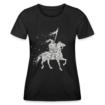 Ritter Pferde Kreuzritter Lanze Ritterrüstung - Frauen Funktions-T-Shirt - Schwarz - Vorne - AI Model Female 172 light (172cm)