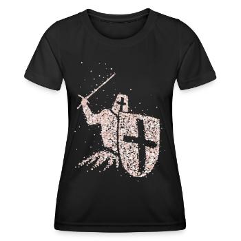 Chevaliers Croisés Chevaliers Templiers Armure de Chevalier - T-shirt sport Femme - noir - Devant - AI Model Female 172 light (172cm)