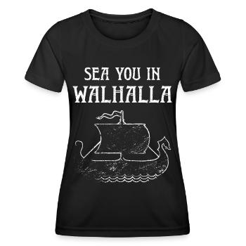 Viking Boat Longboat Beach Vacation Summer Vacation - Women's Functional T-Shirt - black - Front - AI Model Female 172 light (172cm)