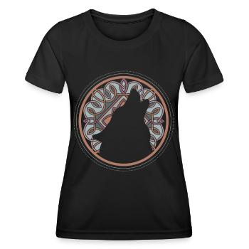 Odins Wolf Wikinger Wölfe Mittelalter Mythologie - Frauen Funktions-T-Shirt - Schwarz - Vorne - AI Model Female 172 light (172cm)