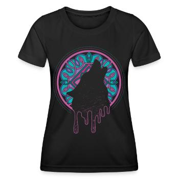 Viking, Loup, Loups, Lune, Moyen Âge, Viking - T-shirt sport Femme - noir - Devant - AI Model Female 172 light (172cm)