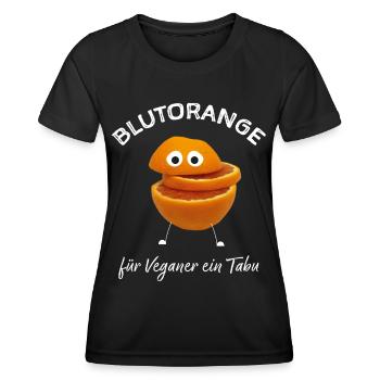 Veganer Vegan Veganismus Blutorange Orange Früchte - Frauen Funktions-T-Shirt - Schwarz - Vorne - AI Model Female 172 light (172cm)