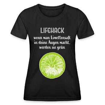 Limette Limetten tropische Früchte Sommerfrucht - Frauen Funktions-T-Shirt - Schwarz - Vorne - AI Model Female 172 light (172cm)