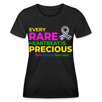 Sensibilisation aux maladies rares de Precious Heartbeats - T-shirt sport Femme - noir - Devant - AI Model Female 172 light (172cm)