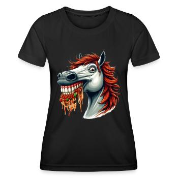 Pasta Lover Horse - Women's Functional T-Shirt - black - Front - AI Model Female 172 light (172cm)
