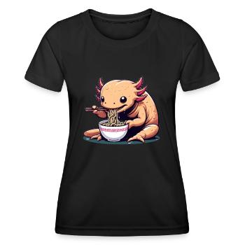 Ramen time for the axolotl - Women's Functional T-Shirt - black - Front - AI Model Female 172 light (172cm)
