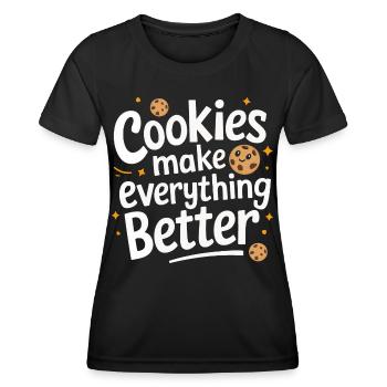 Cookies Cookie Keks Kekse Schokolade - Frauen Funktions-T-Shirt - Schwarz - Vorne - AI Model Female 172 light (172cm)