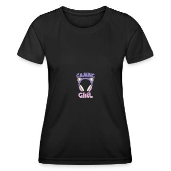 Gamer Girl Zockerin Gamerin Zockergirl Gamergirl - Frauen Funktions-T-Shirt - Schwarz - Vorne - AI Model Female 172 light (172cm)