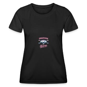 Skifahrerin Skifahren Apres Ski Skibrille - Frauen Funktions-T-Shirt - Schwarz - Vorne - AI Model Female 172 light (172cm)