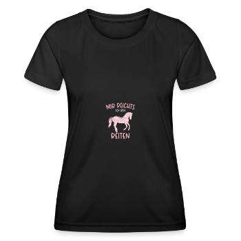 Reitersprüche Reiterin Pferde Silhouette Reitshirt - Frauen Funktions-T-Shirt - Schwarz - Vorne - AI Model Female 172 light (172cm)