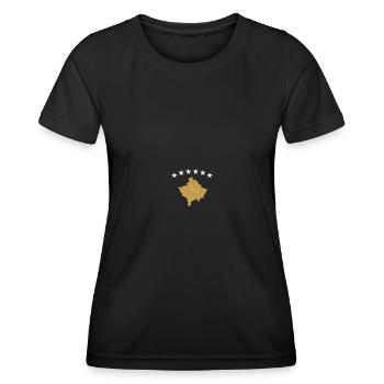 Drapeau du Kosovo Drapeau Jersey Cadeau Kosovar - T-shirt sport Femme - noir - Devant - AI Model Female 172 light (172cm)