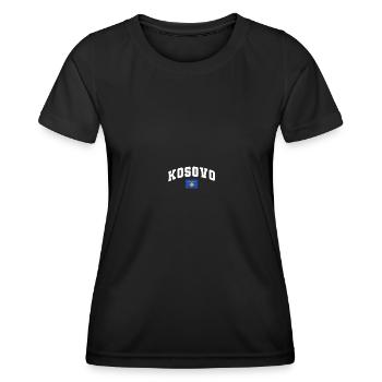 Drapeau du Kosovo Drapeau Jersey Cadeau Kosovar - T-shirt sport Femme - noir - Devant - AI Model Female 172 light (172cm)