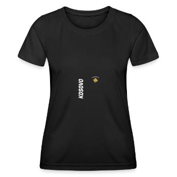 Drapeau du Kosovo Drapeau Jersey Cadeau Kosovar - T-shirt sport Femme - noir - Devant - AI Model Female 172 light (172cm)