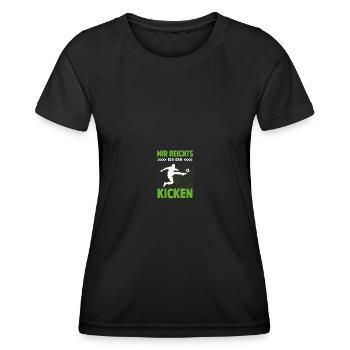 Kinder Fussball Fussballer Kicken - Frauen Funktions-T-Shirt - Schwarz - Vorne - AI Model Female 172 light (172cm)