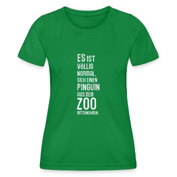 Pingouin Zoo pôle sud Antarctique oiseaux neige - T-shirt sport Femme - vert - Devant - AI Model Female 172 dark (172cm)