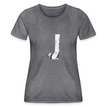 J – caractère décoratif – hiver - T-shirt sport Femme - mélange sombre  - Devant - AI Model Female 172 light (172cm)
