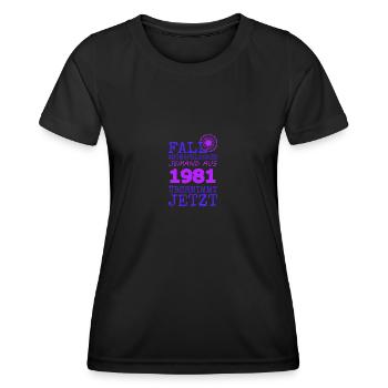 1981 1981 - T-shirt sport Femme - noir - Devant - AI Model Female 172 light (172cm)
