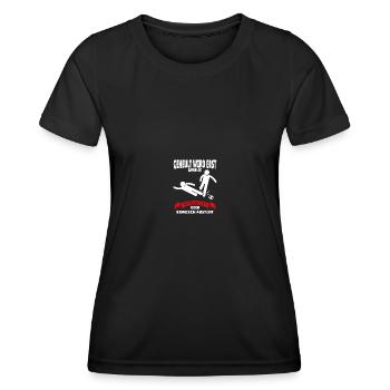 Fussballer Fussballspieler Fussball Sprüche Foul - Frauen Funktions-T-Shirt - Schwarz - Vorne - AI Model Female 172 light (172cm)