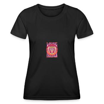 Costume de musique du Festival du Mouvement Hippie - T-shirt sport Femme - noir - Devant - AI Model Female 172 light (172cm)