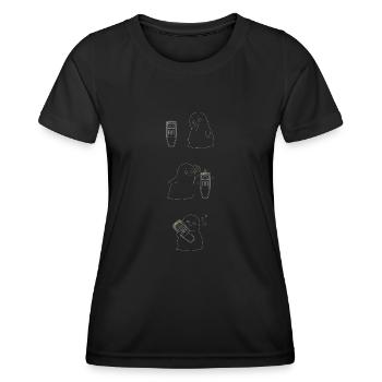 Geist K II Meter Linien - Frauen Funktions-T-Shirt - Schwarz - Vorne - AI Model Female 172 light (172cm)